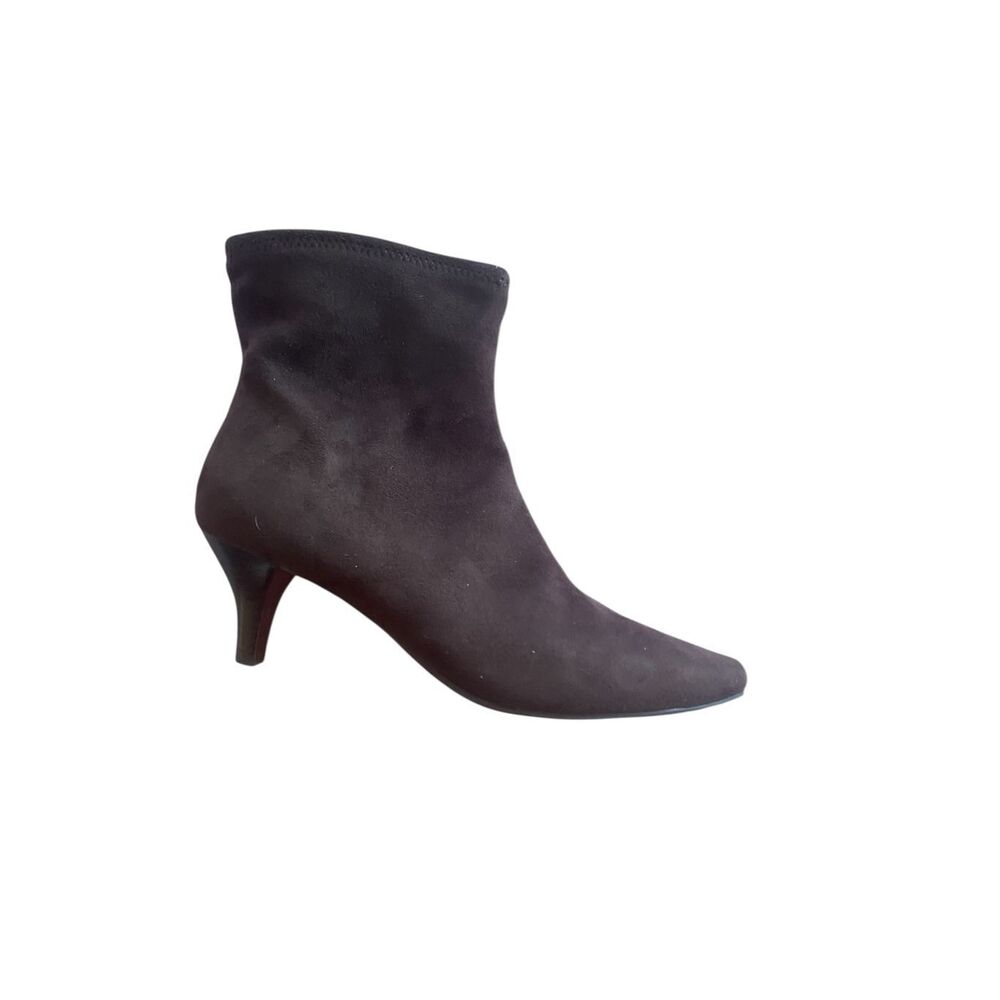 Amelia Grace Brown Faux Suede Ankle Boots Sz 9.5 - Picture 5 of 7